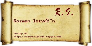 Rozman István névjegykártya